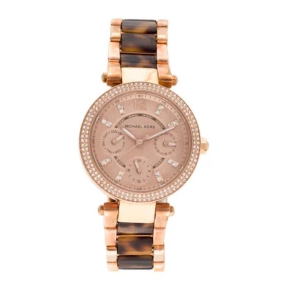 Michael Kors Accessories - Michael Kors Parker Gold‎ Dial Gt SS Quartz Chrono Ladies Watch MK111306